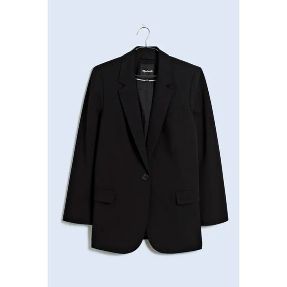 Madewell Womens $178 Single Breasted Blazer Black Size 00 NO072